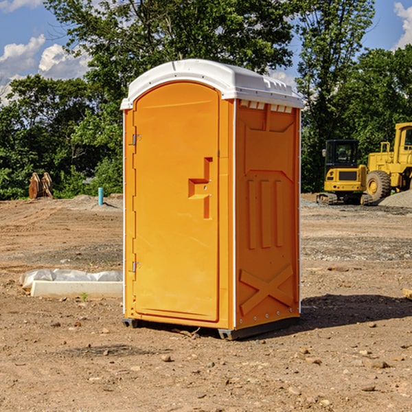 how often are the portable restrooms cleaned and serviced during a rental period in Thomas County